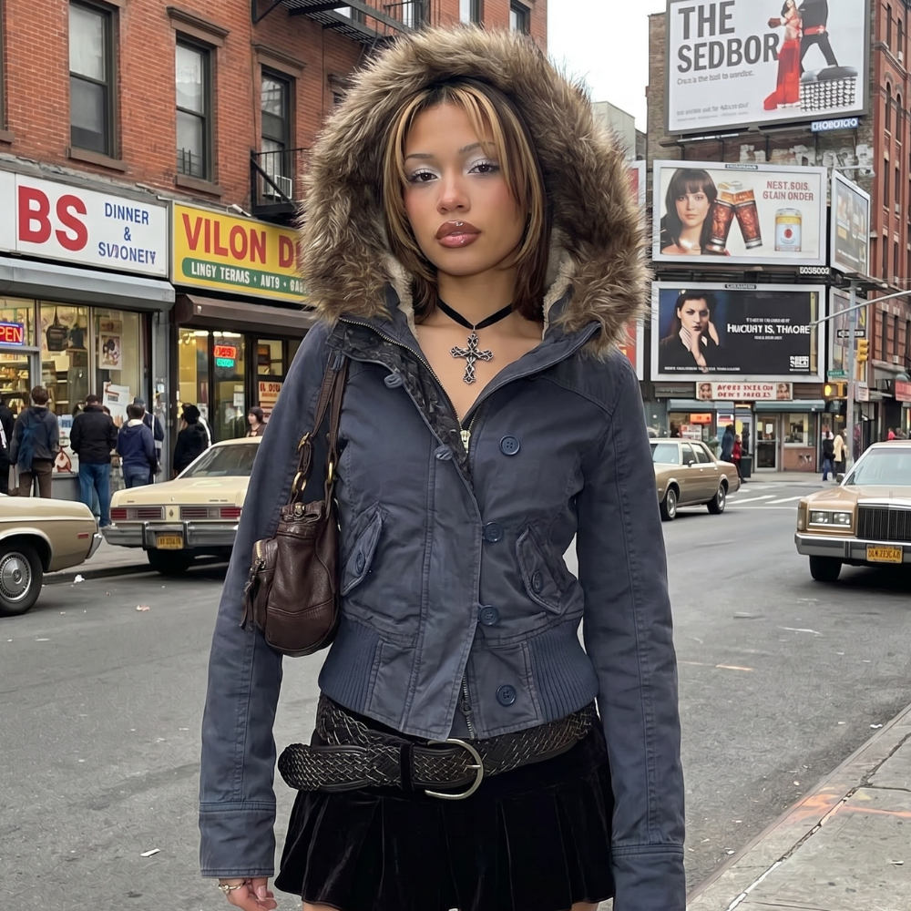 Y2K Faux Fur Parka Jacket