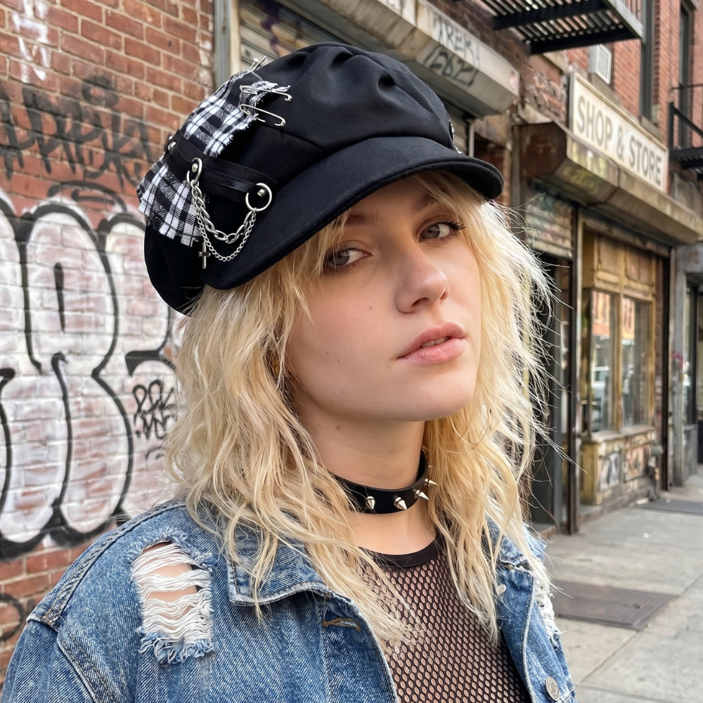 Y2K Punk Beret Hat
