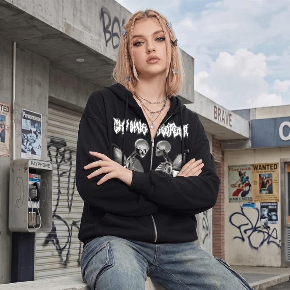 Women's Zip Up Hoodie Y2K