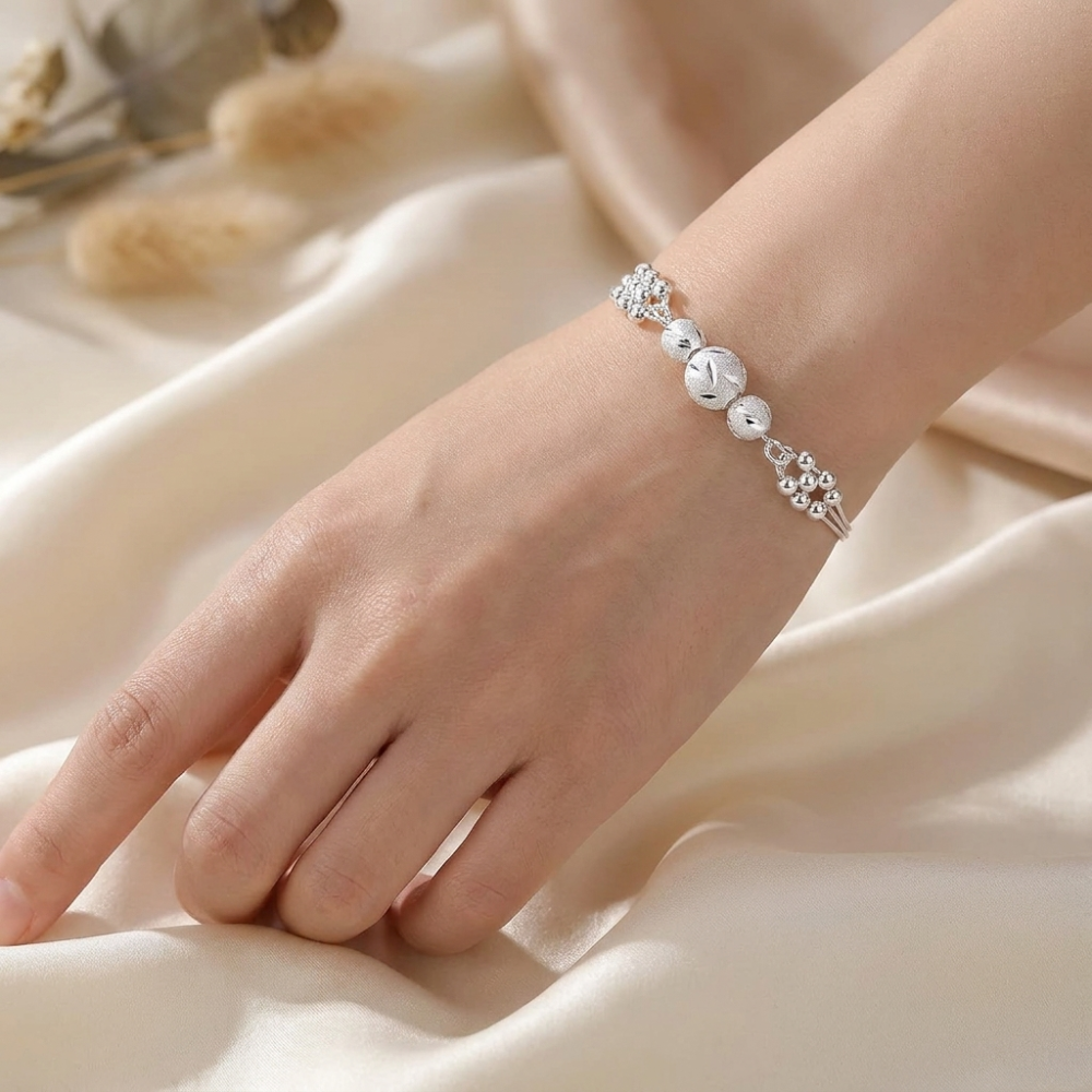 925 Sterling Silver Bead Bracelet