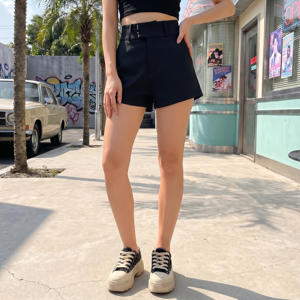 High-Waisted Tailored Shorts