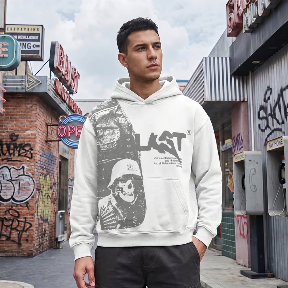 Y2K Patchwork Graphic Hoodie