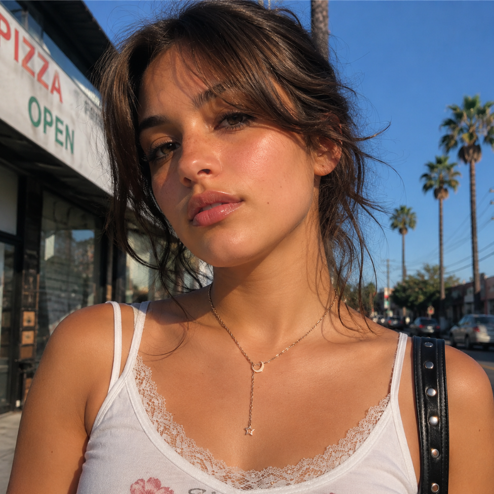 Y2K Moon Star Pendant Necklace