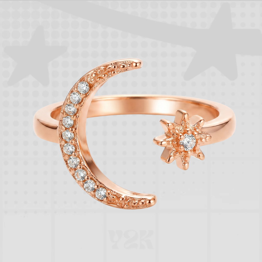 Y2K Moon Star Rings