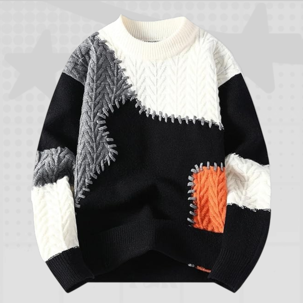 Oversized Y2K Patchwork Sweater