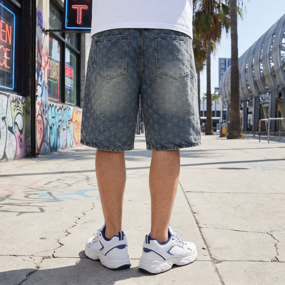 Y2K Jacquard Denim Jorts