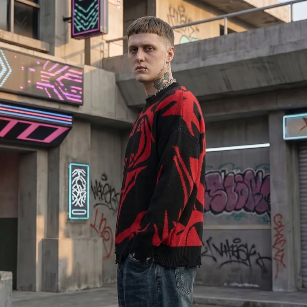 Y2K Gothic Graphic Sweater
