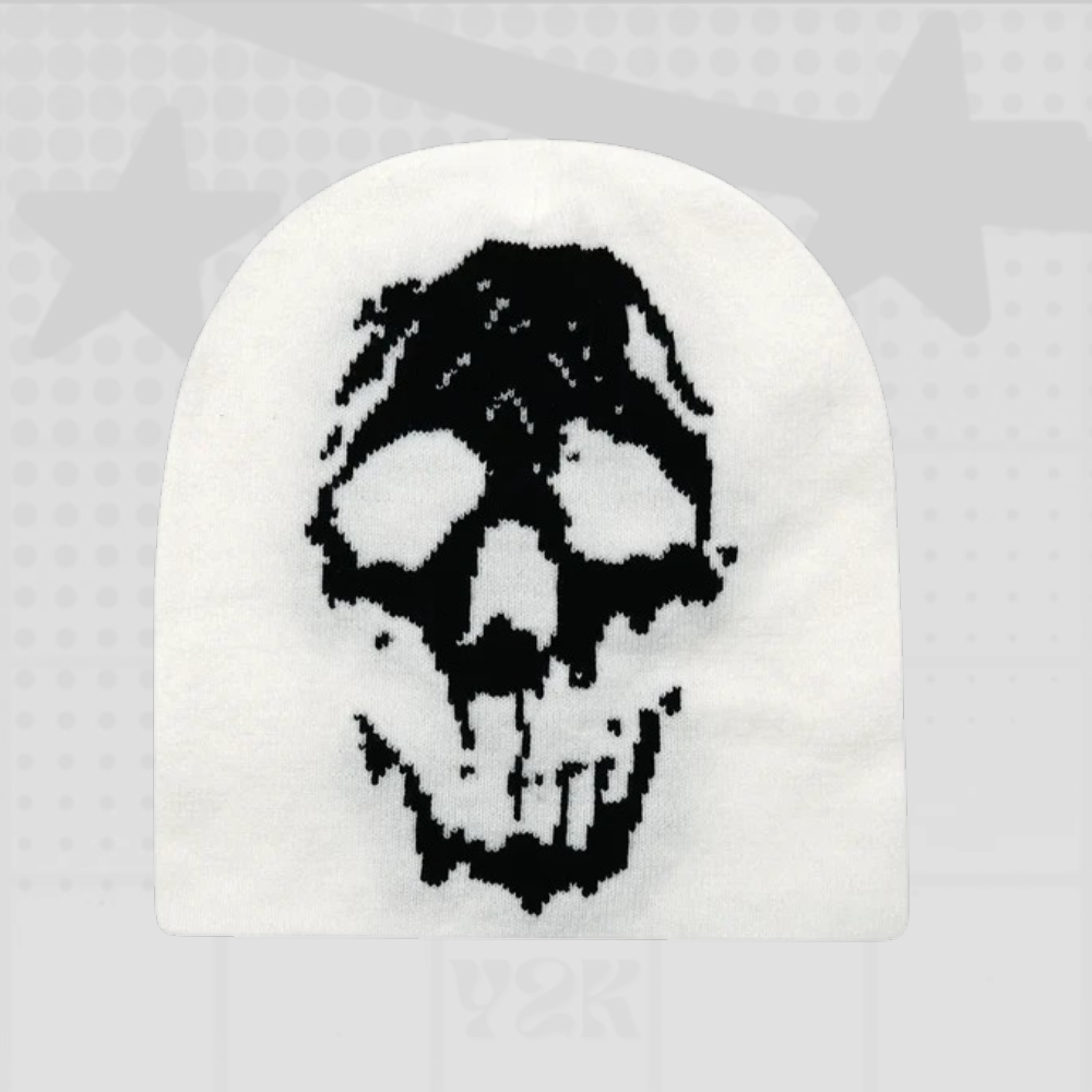 Skull Face Knit Beanie