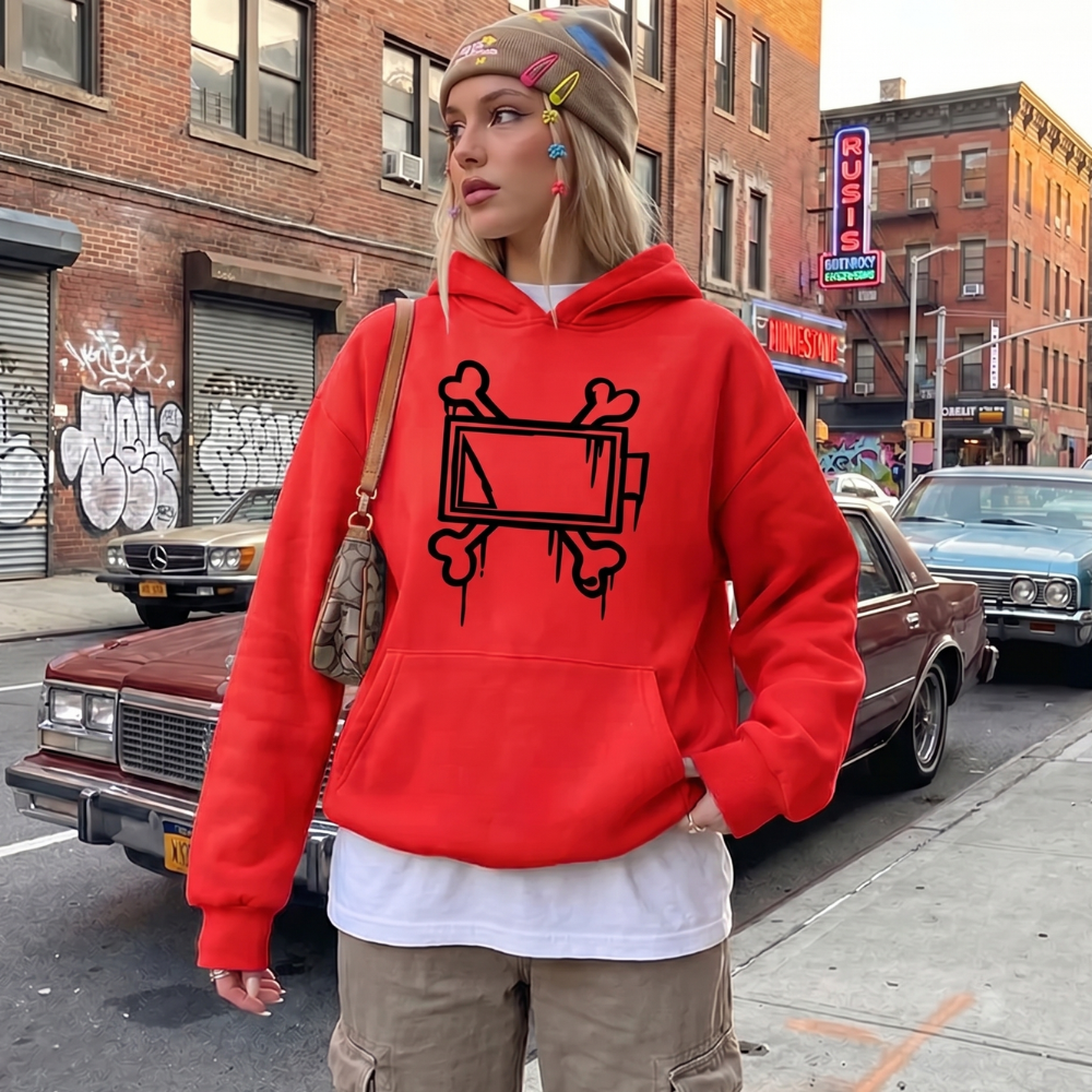 Y2K Skeleton Graphic Hoodie