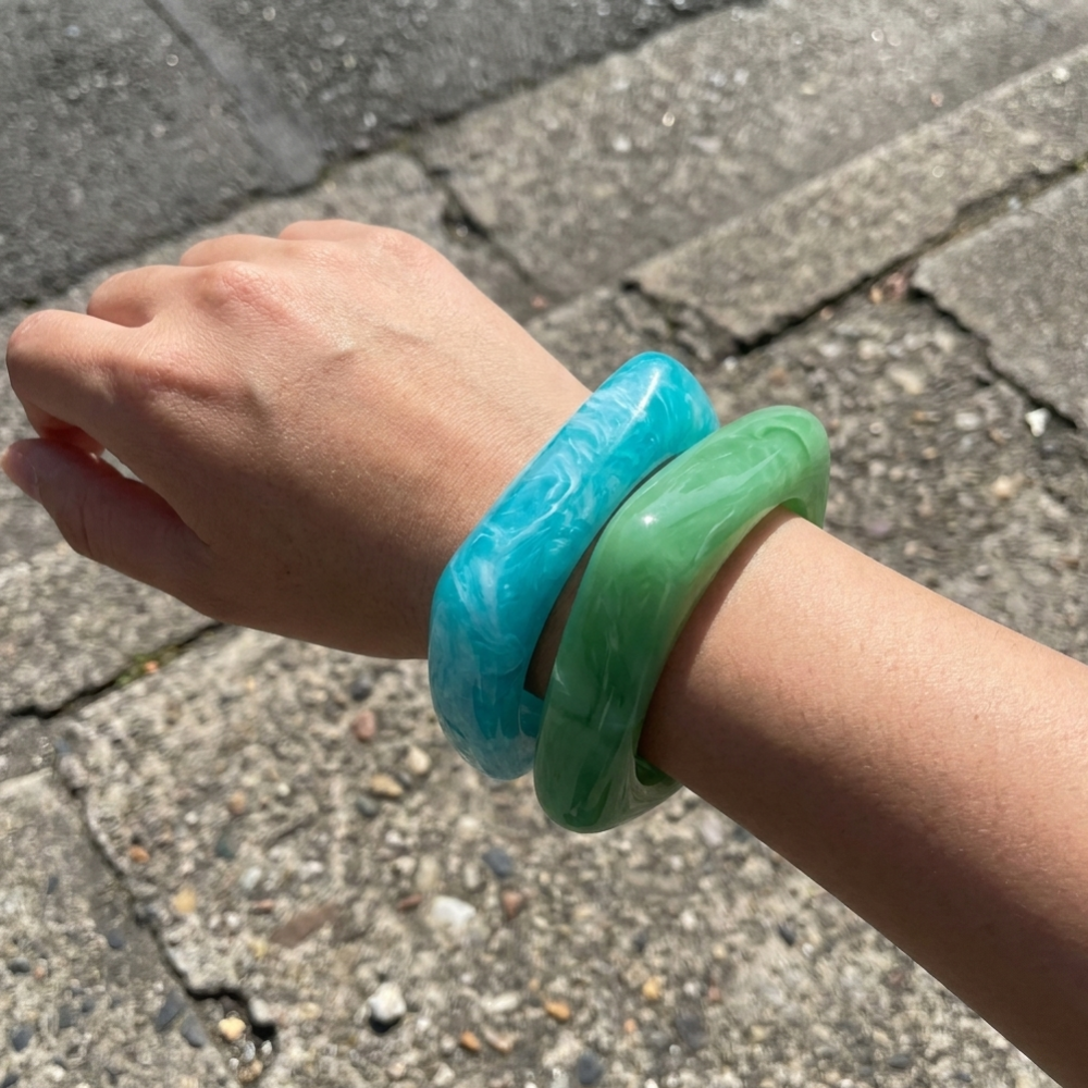 Y2K Chunky Marble Resin Bracelet