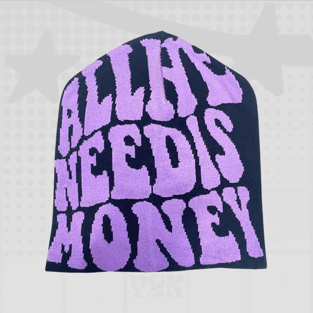 Letter Printed Y2K Beanie