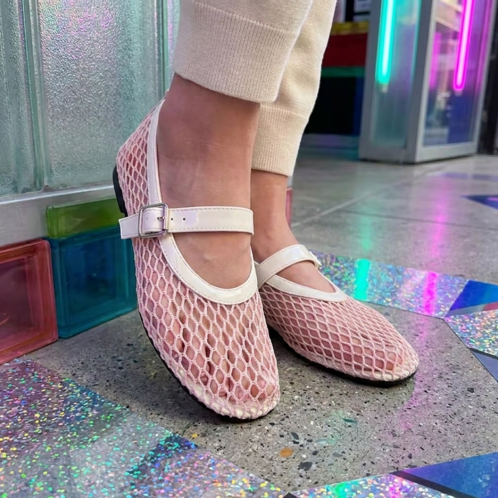 Mesh Mary Jane Flats