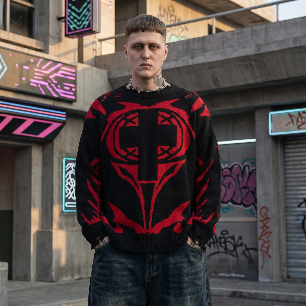 Y2K Gothic Graphic Sweater