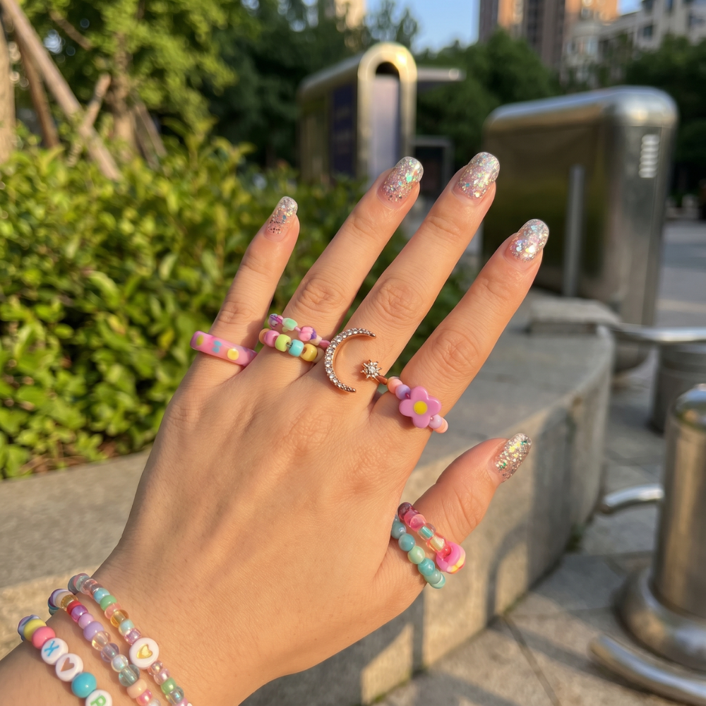 Y2K Moon Star Rings