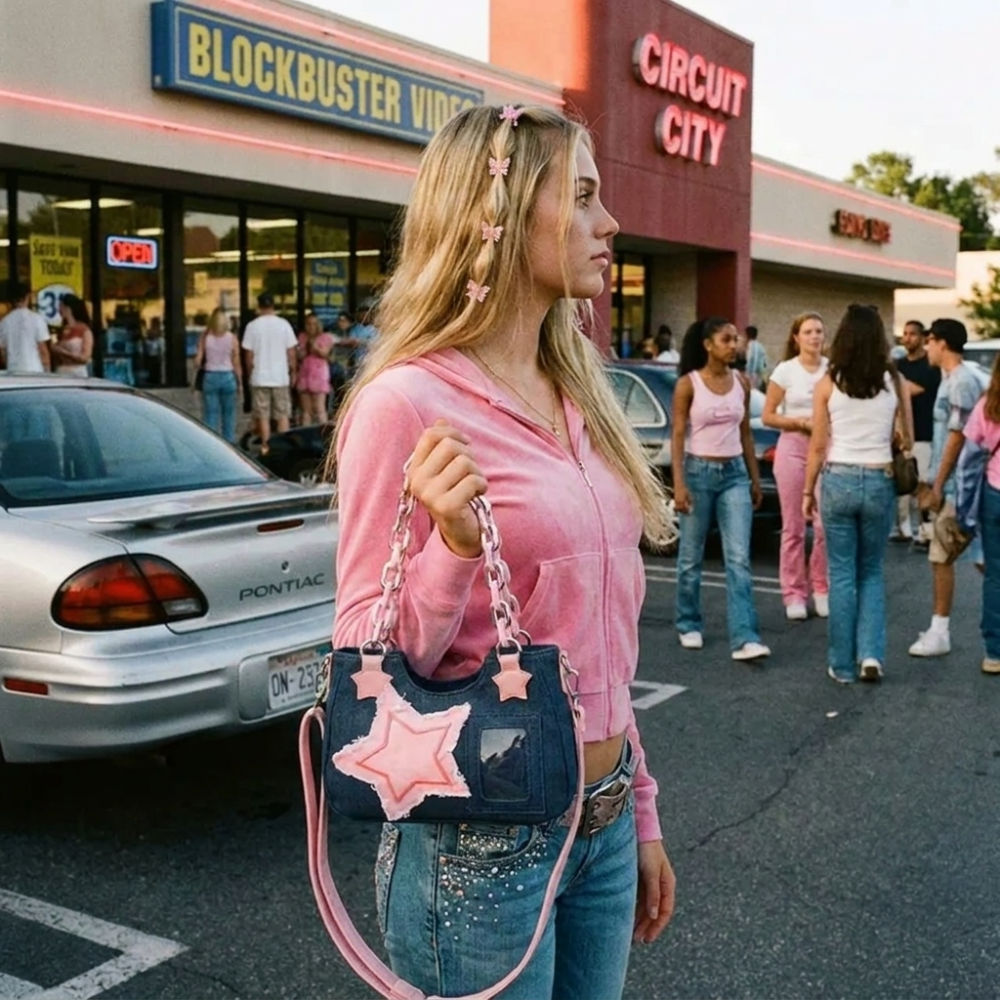 Spice Girl Denim Y2K Tote Bag
