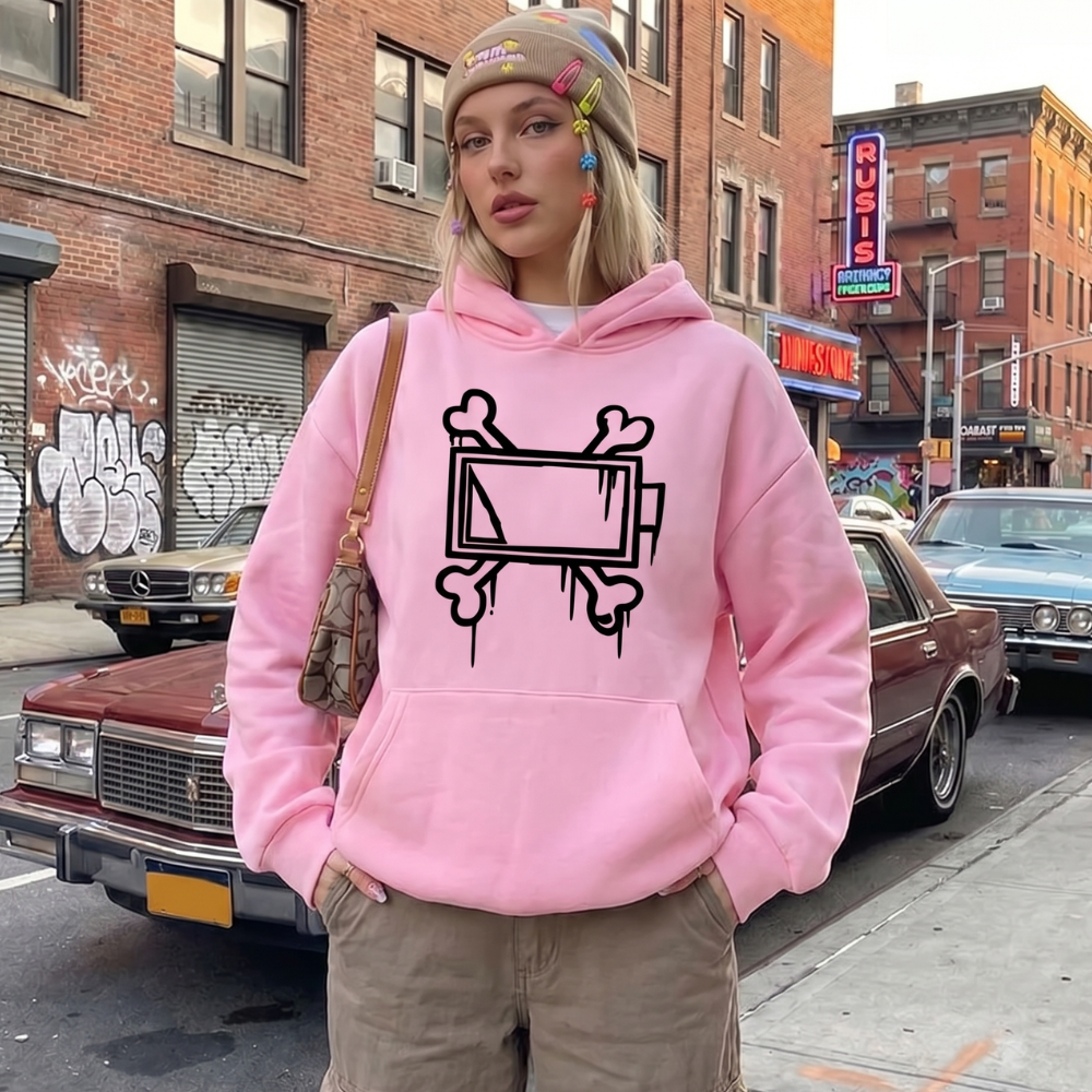 Y2K Skeleton Graphic Hoodie