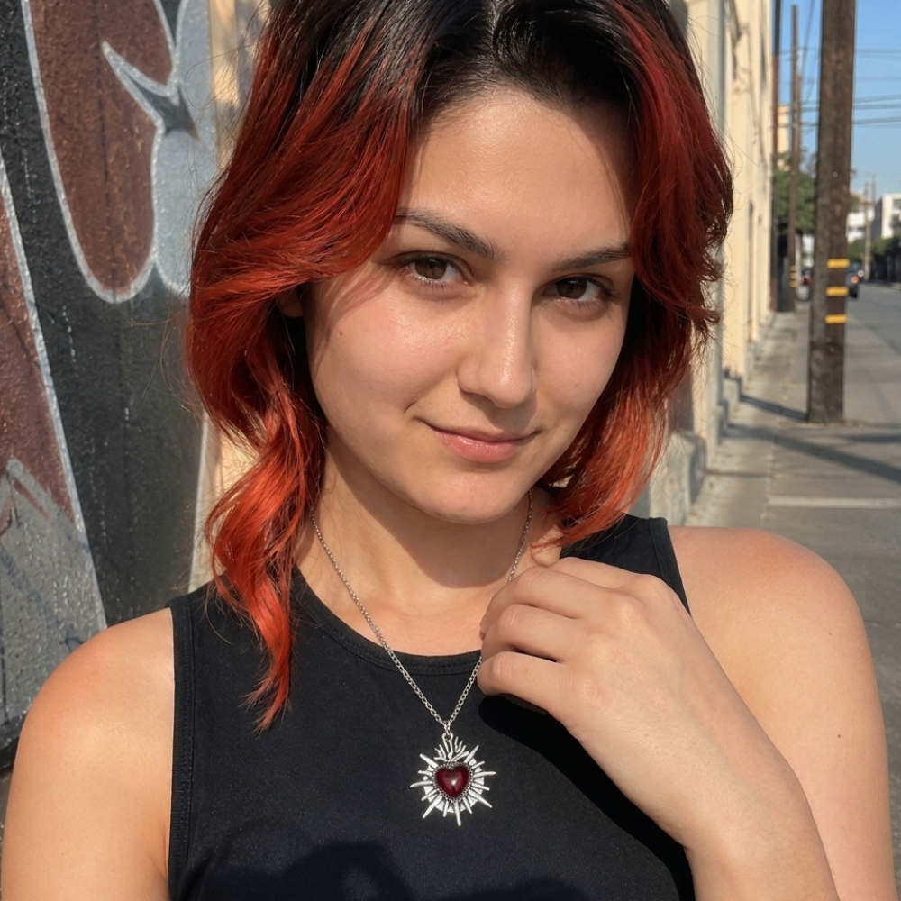 Y2K Gothic Red Heart Necklace