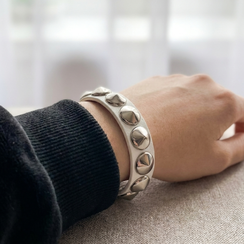 Punk Rivet Leather Bracelet