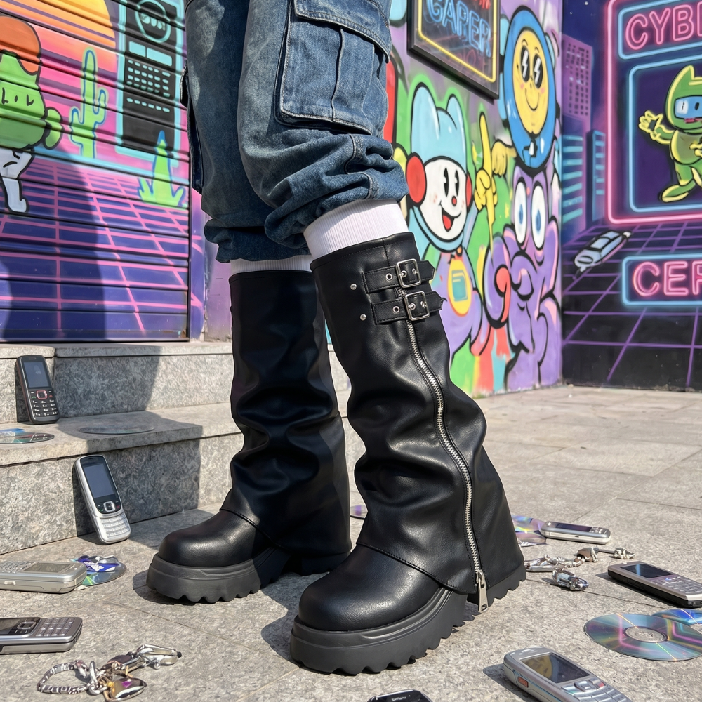 Punk Platform Knee-High Boots