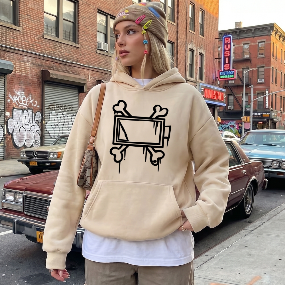 Y2K Skeleton Graphic Hoodie