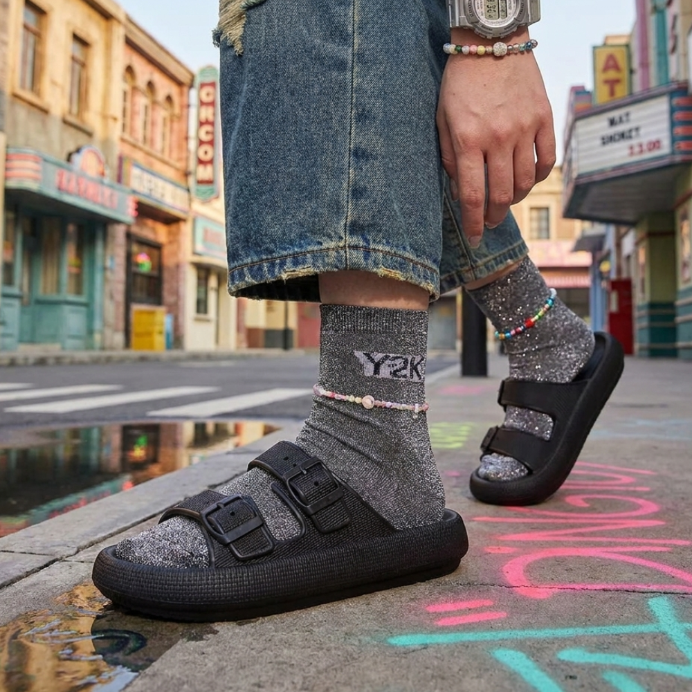 Double Buckle Cloud Slides