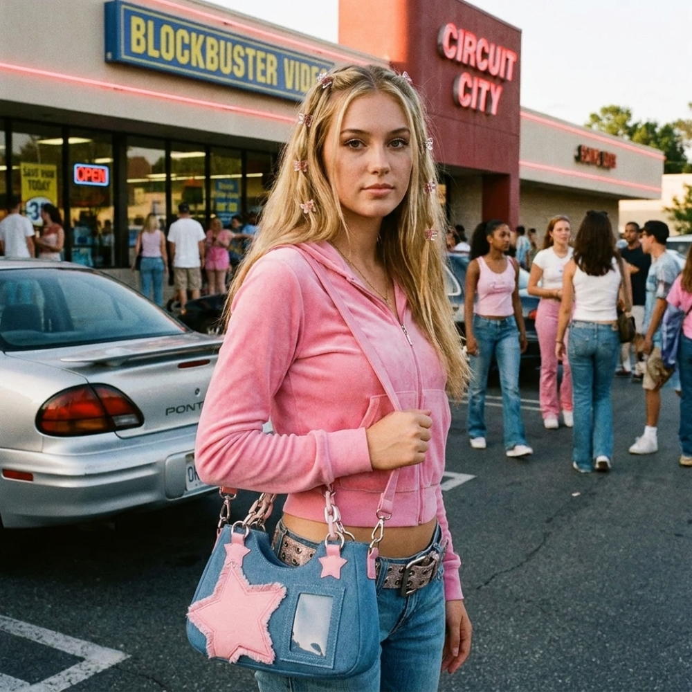 Spice Girl Denim Y2K Tote Bag
