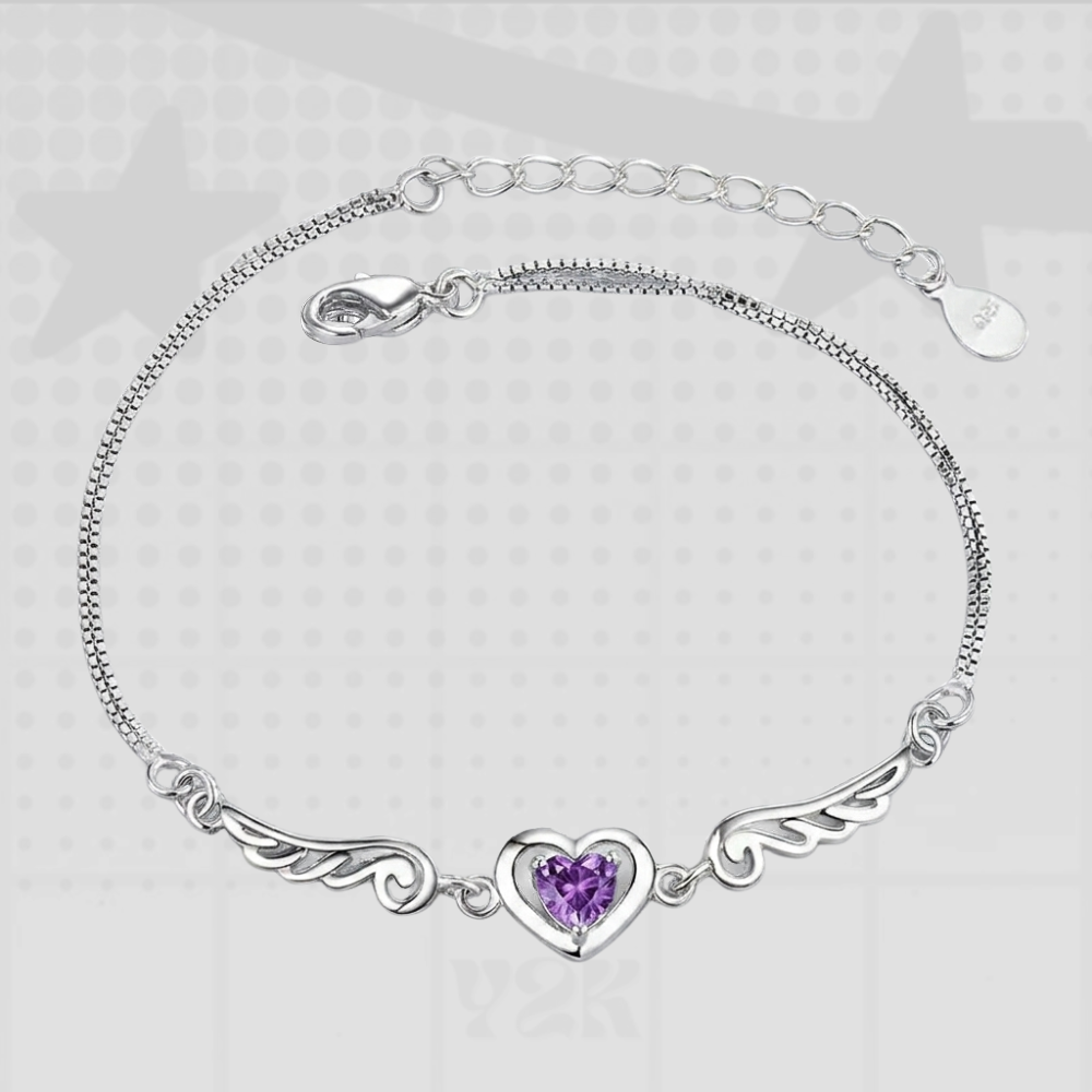 Sterling Silver Angel Heart Bracelet