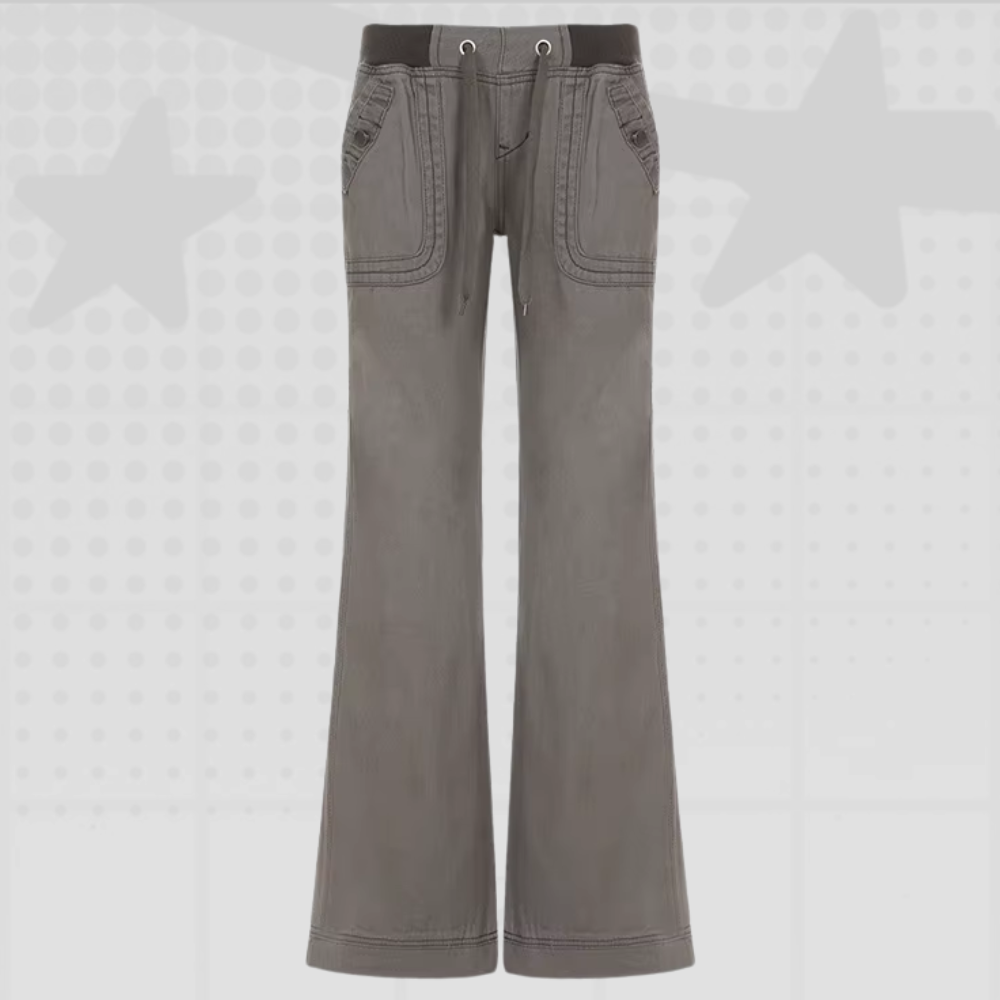 Lace-up Low Rise Y2K Pants