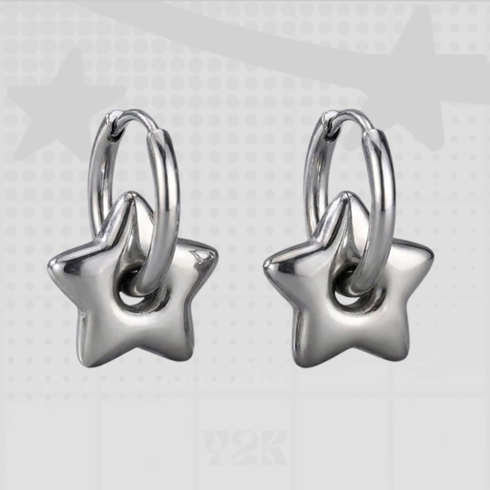 Y2K Star Hoop Earrings