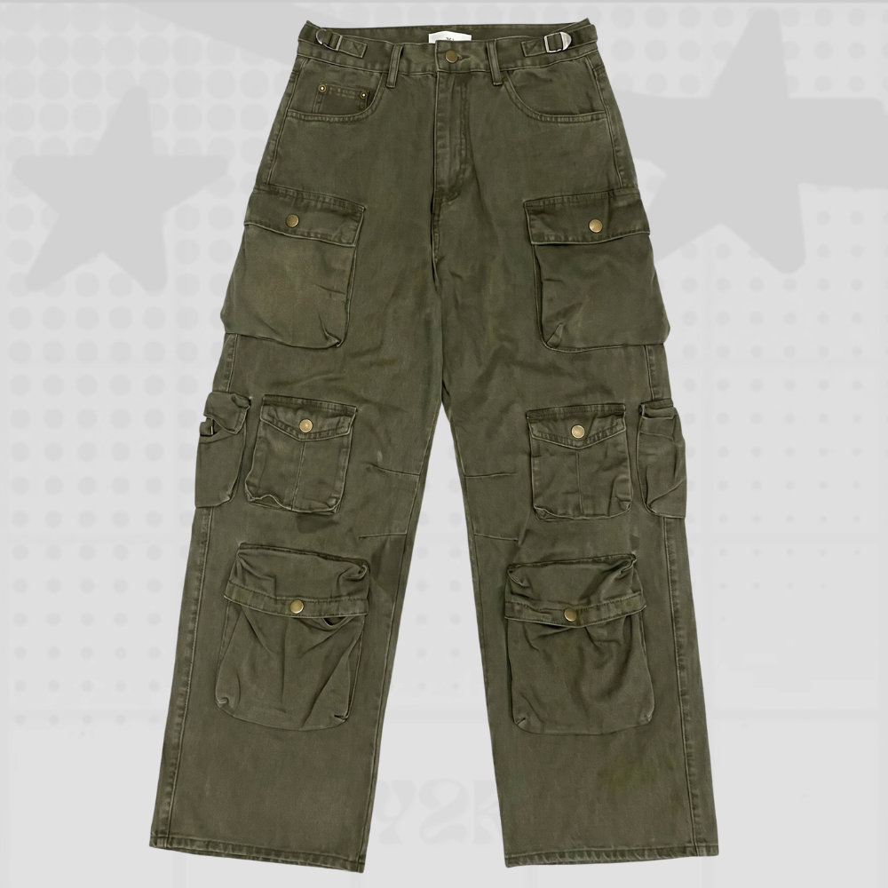 Green Y2K Cargo Pants