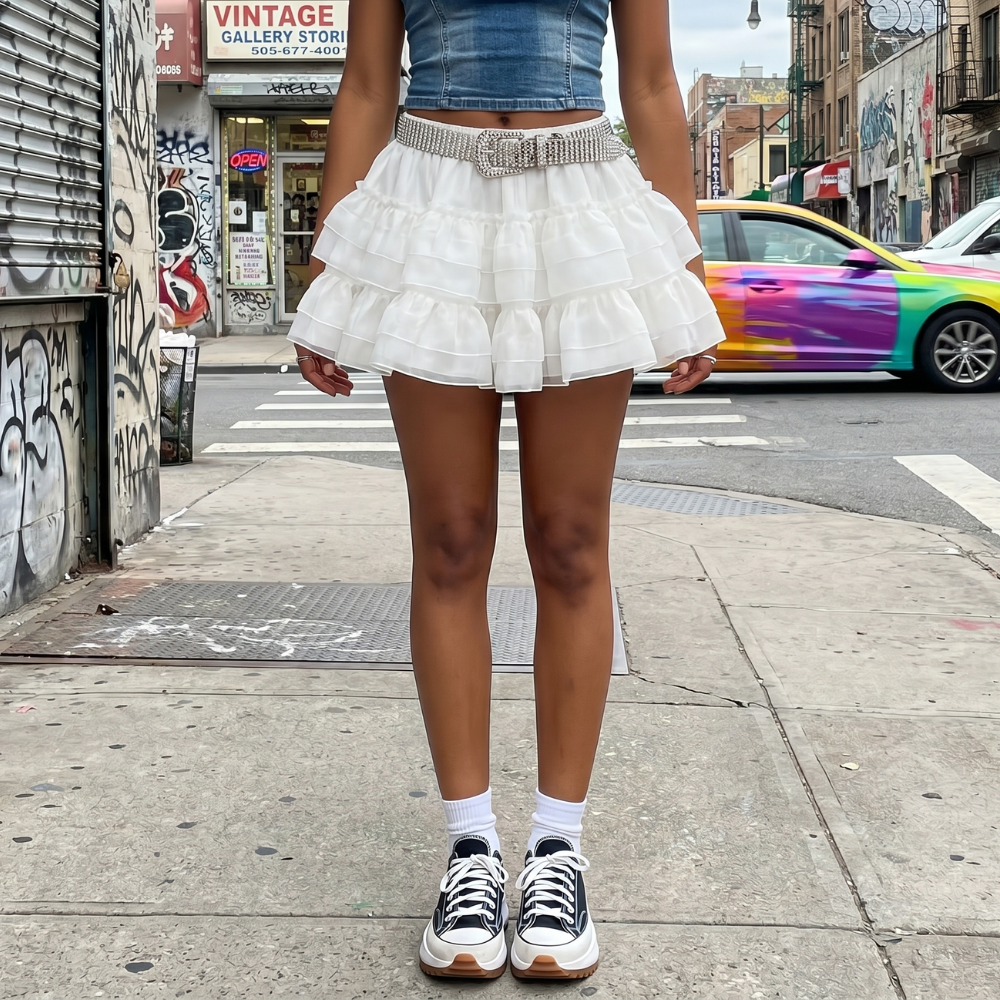 Ruffle Flare Y2K Mini Skirt