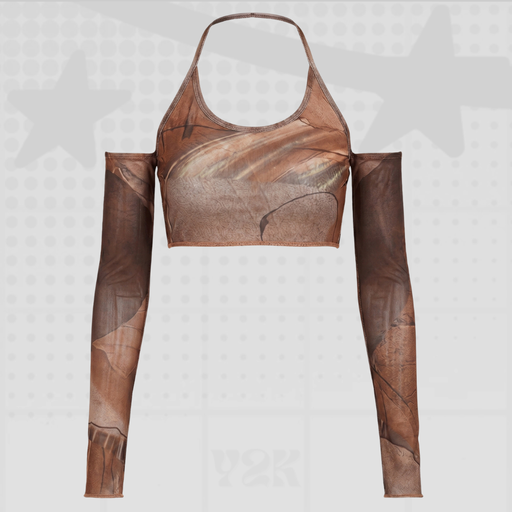 Y2K Off Shoulder Crop Top