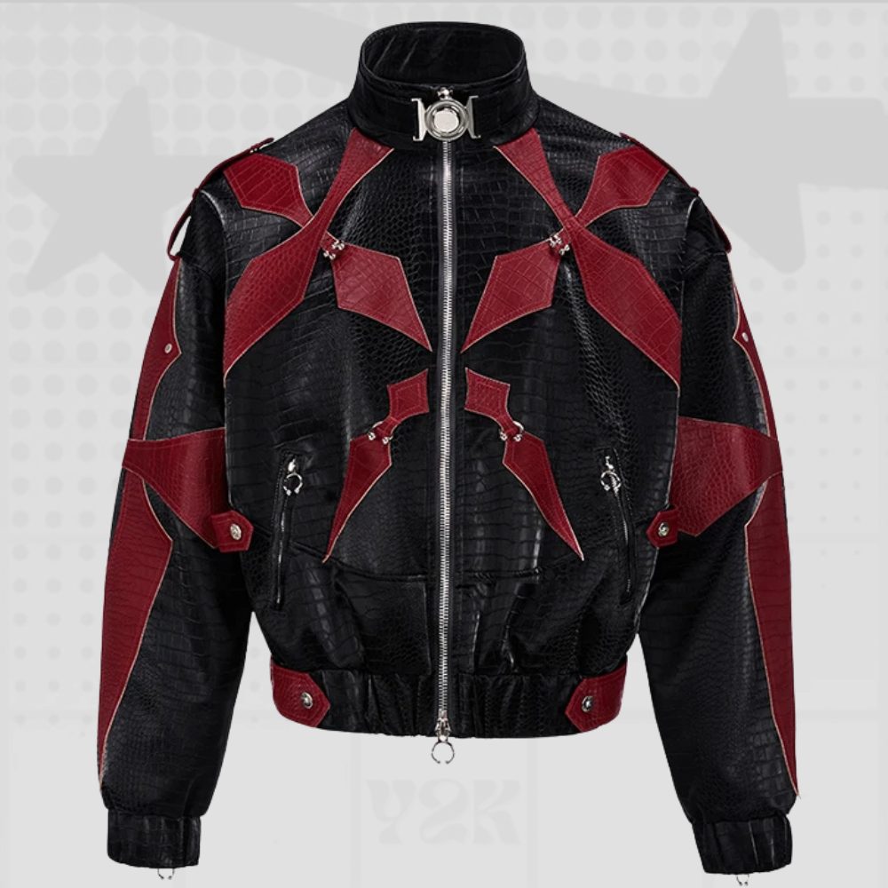 Faux Leather Bomber Jacket