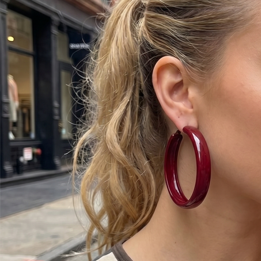 Y2K Red Large Hoop Earrings