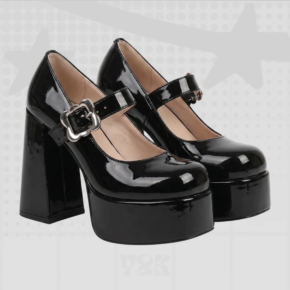 Glossy Y2K Platform Heels