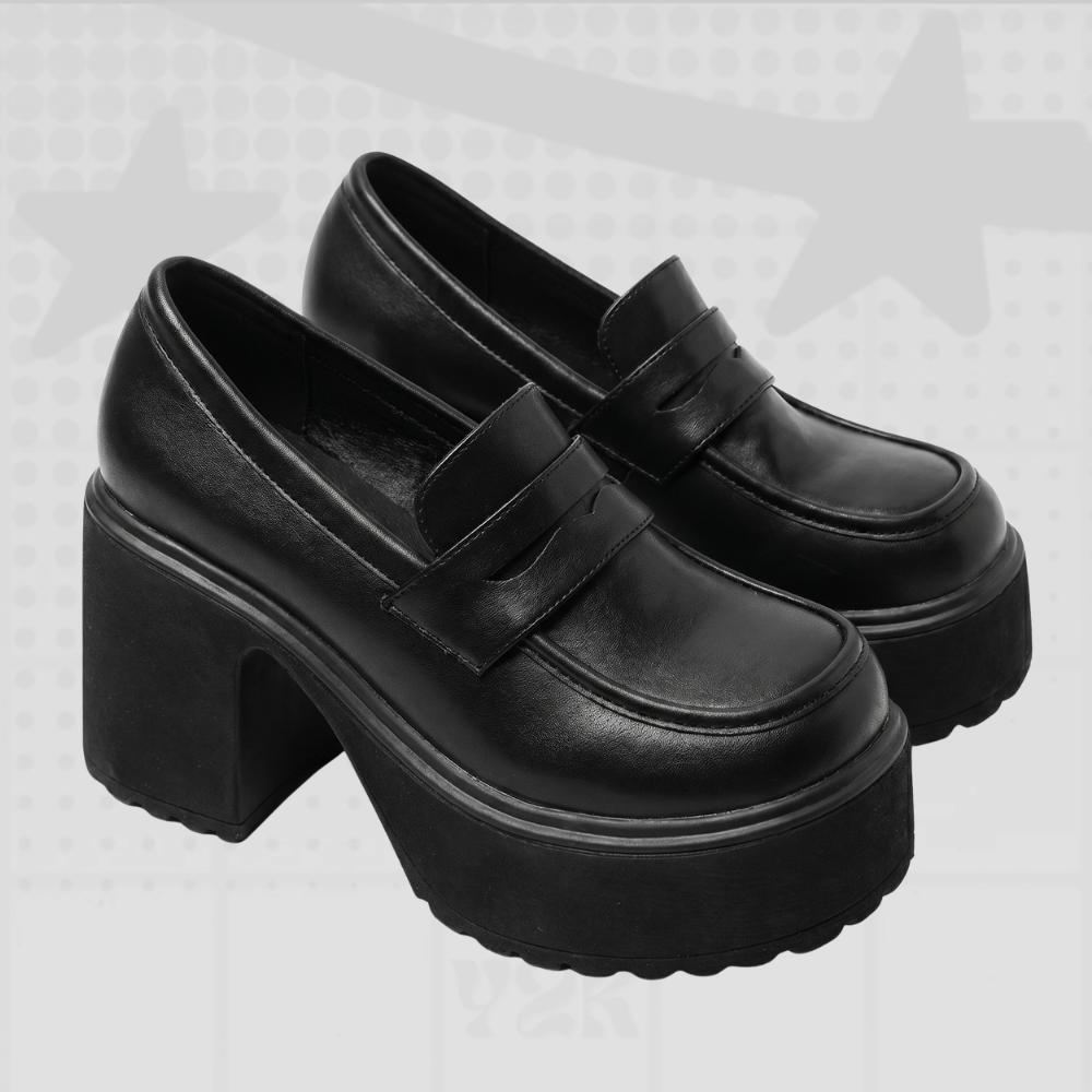 Chunky Y2K Loafer Heels