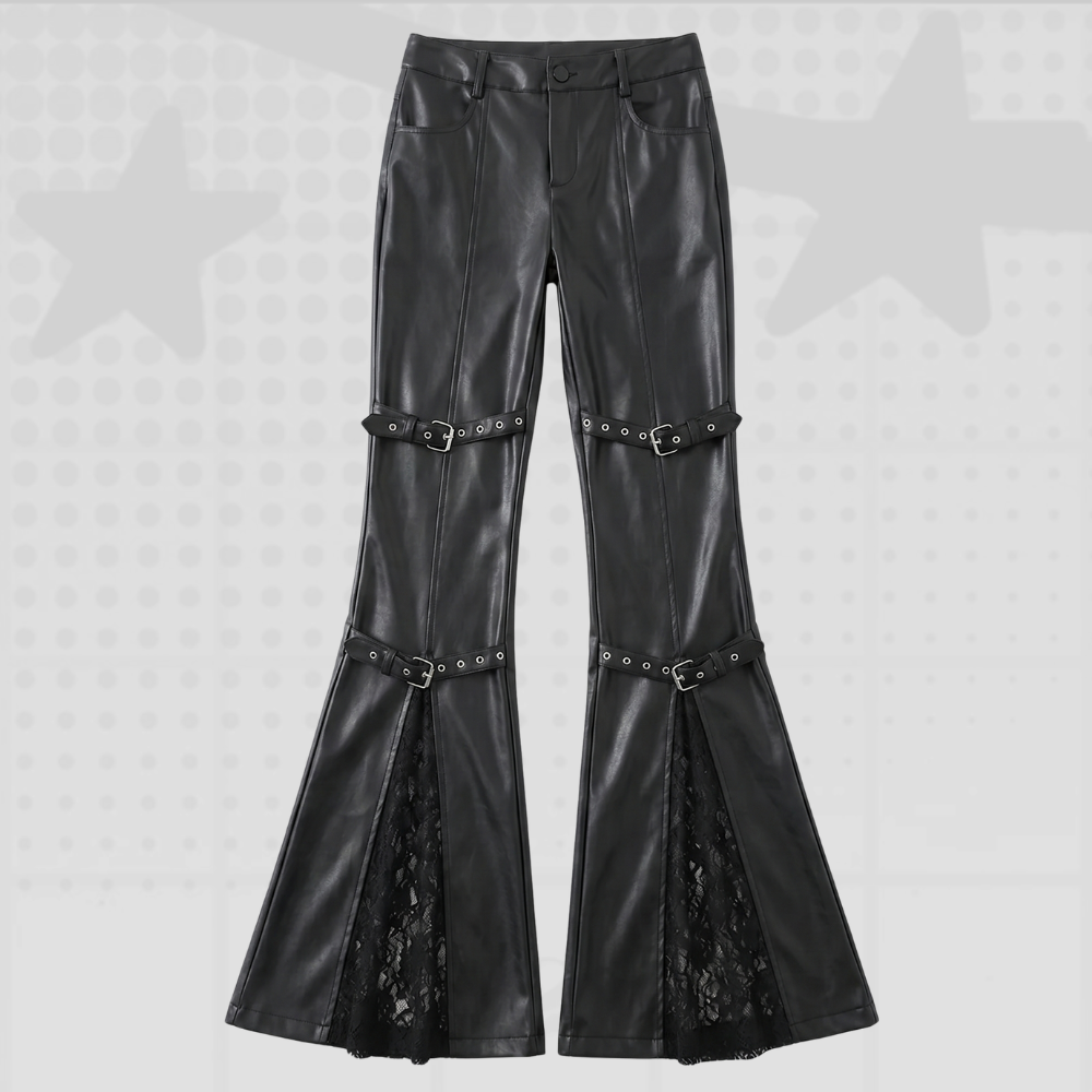 Y2K Leather Flare Pant
