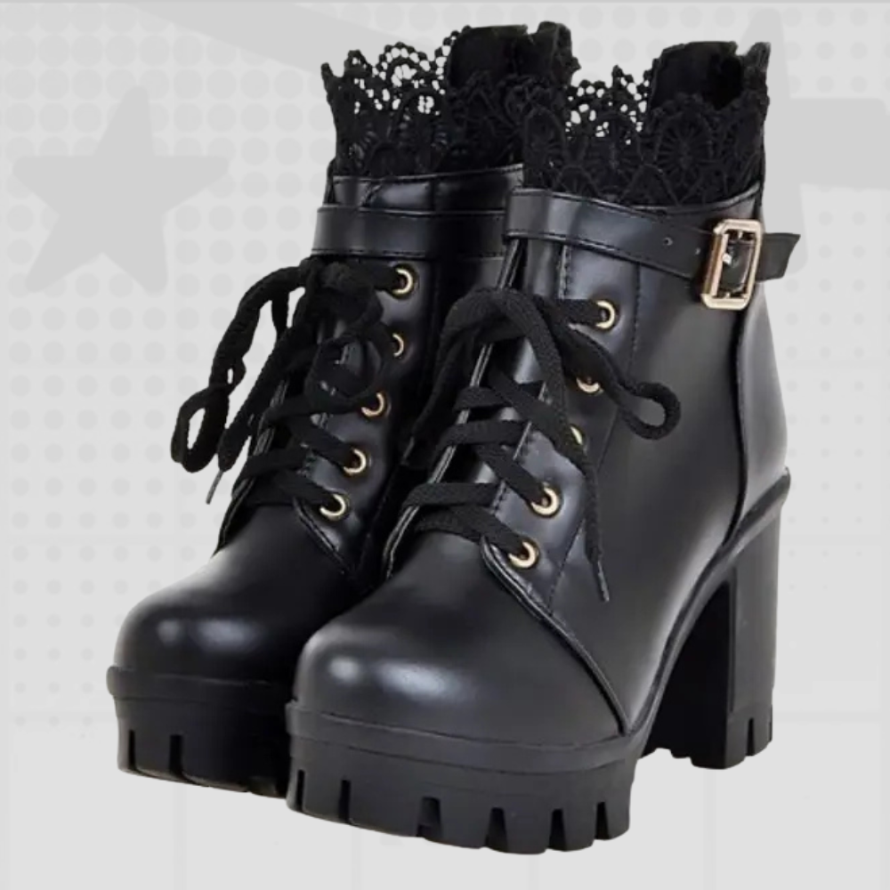 Lace Up Y2K Heeled Boots