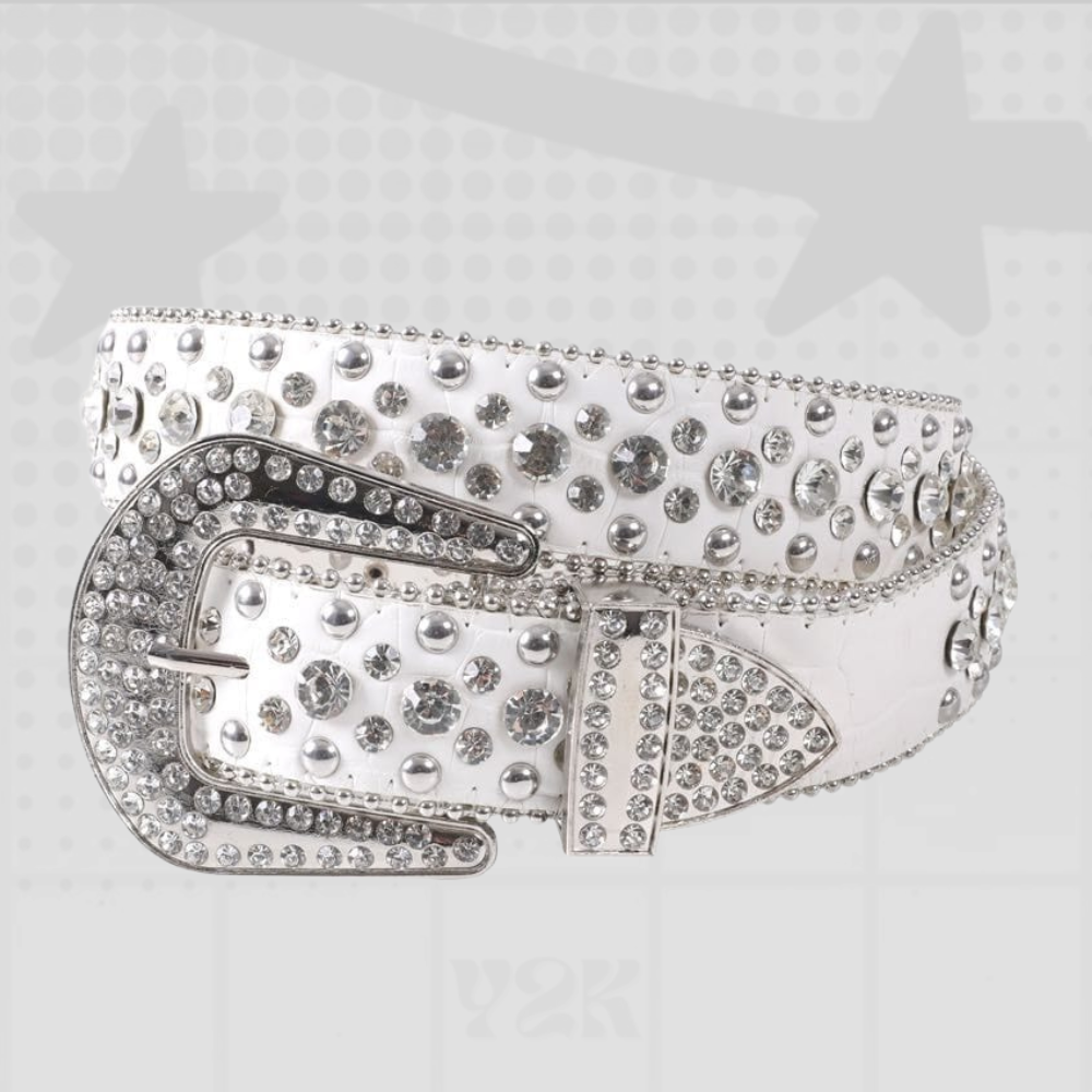 White Y2K Belt