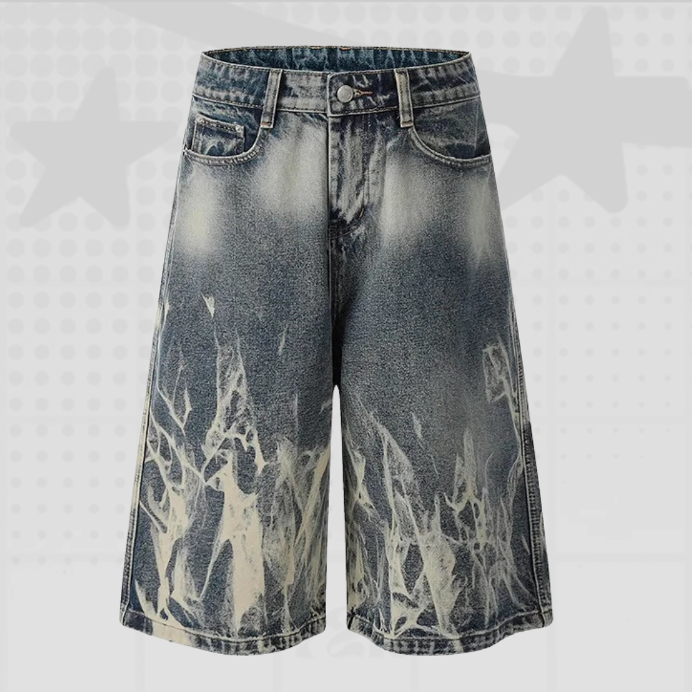 Straight-leg Baggy Tie Die Jorts