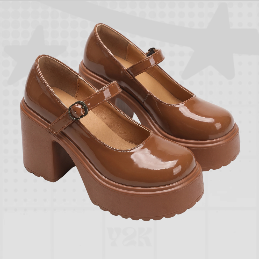 Brown Chunky Y2K Heels