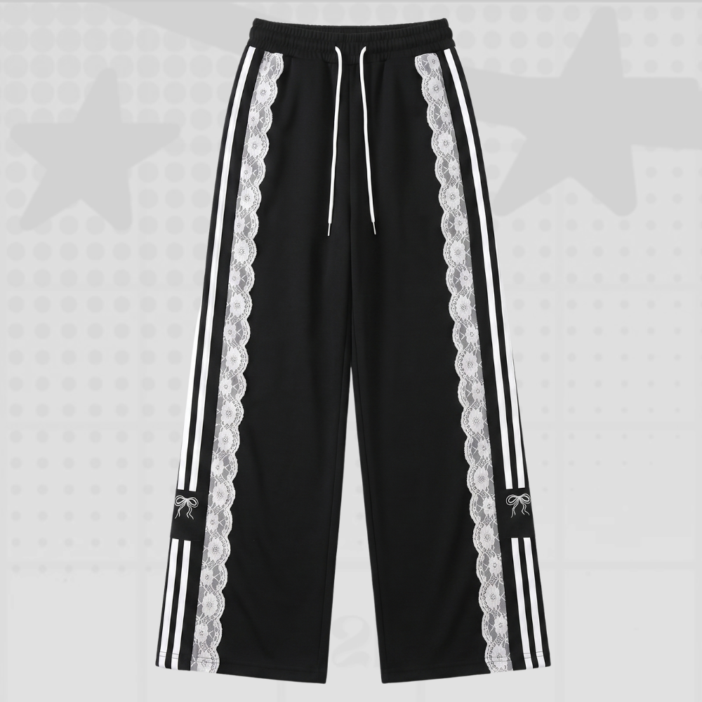 Lace Patchwork Casual Pants