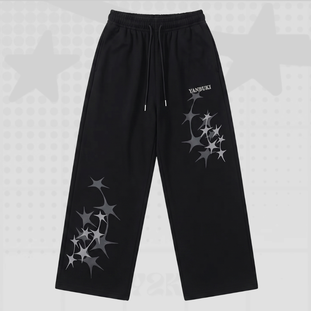 Stars Print Y2K Wide Leg Pants