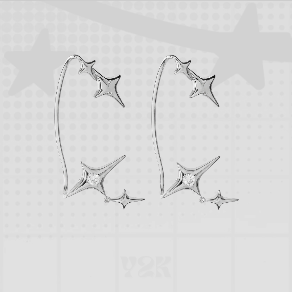 Y2K Star Clip Earrings