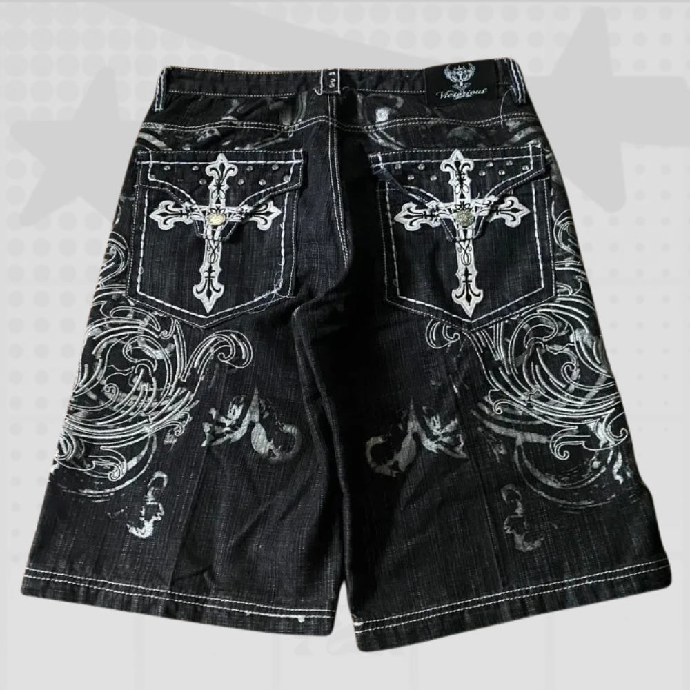 Y2K Cross Denim Jorts