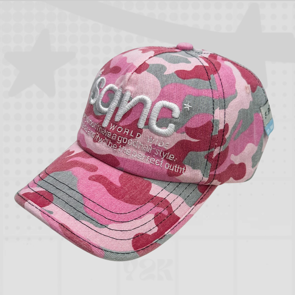 Y2K Camo Embroidered Cap