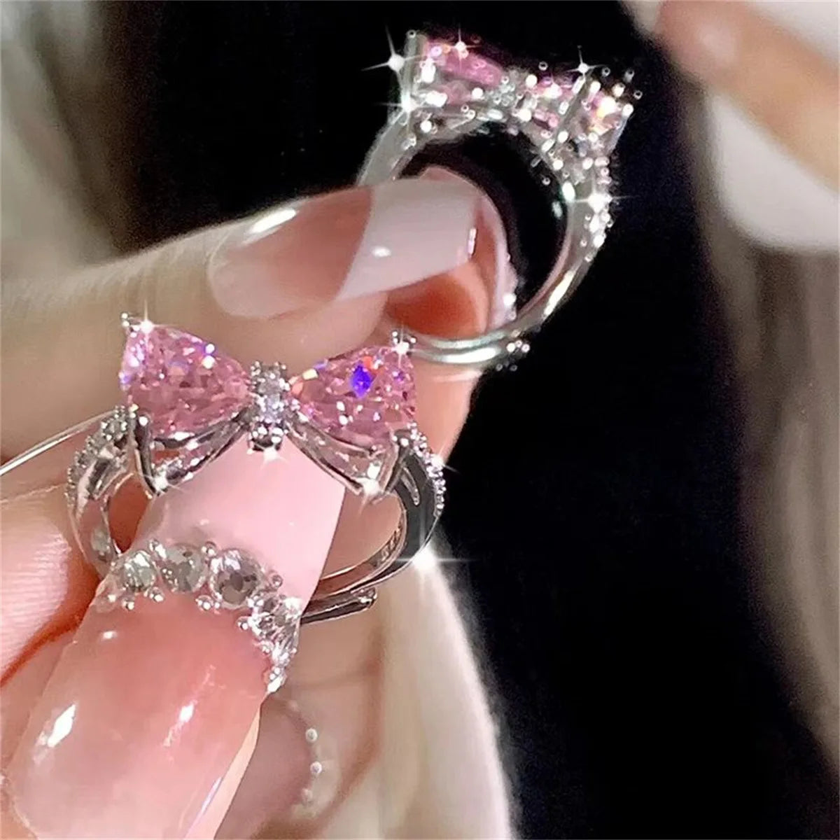 Pink Bow Y2K Ring