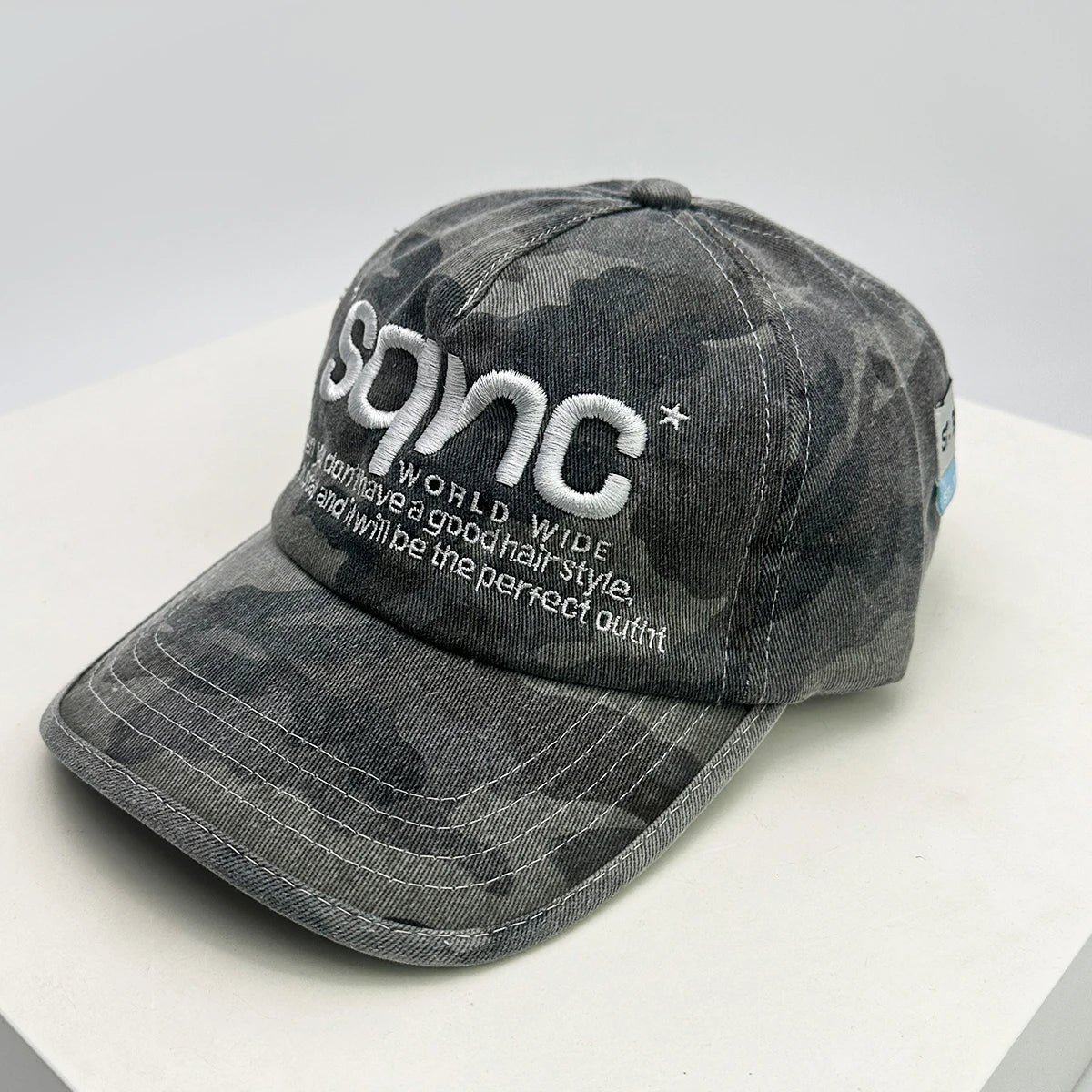Y2K Camo Embroidered Cap