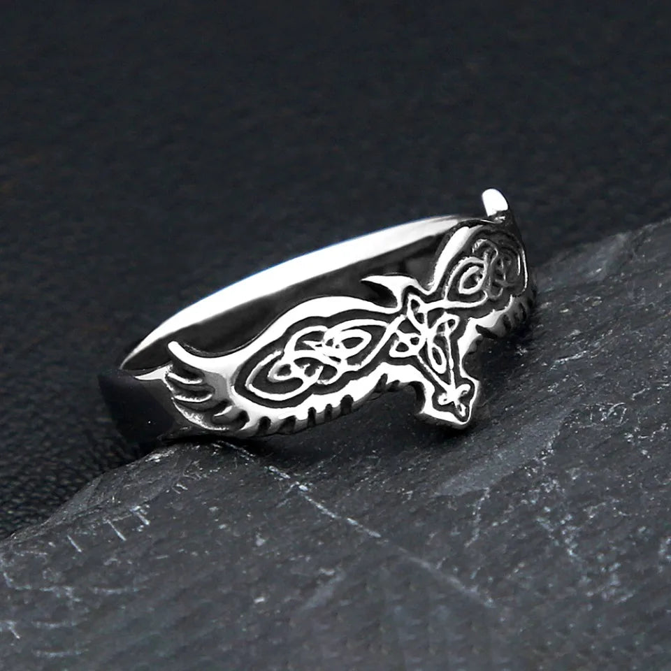 Y2K Silver Eagle Ring