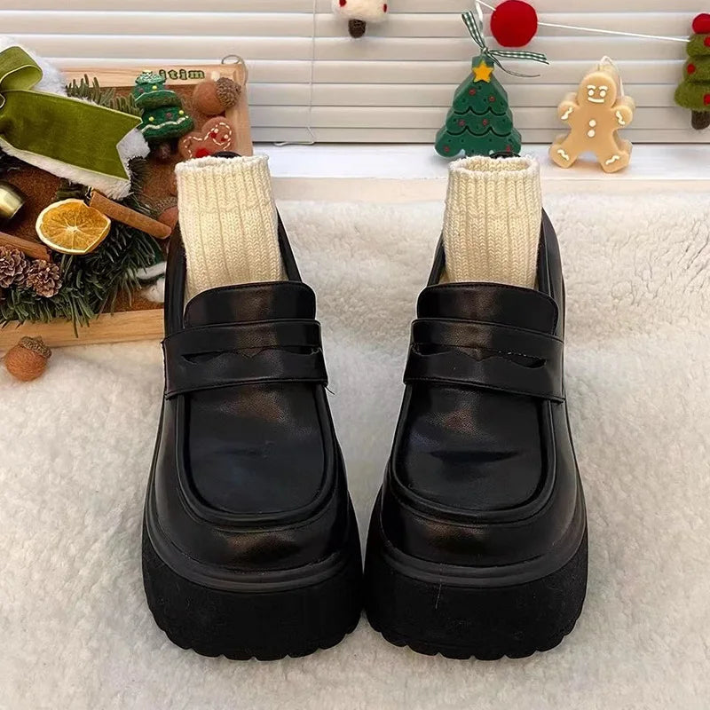 Chunky Y2K Loafer Heels